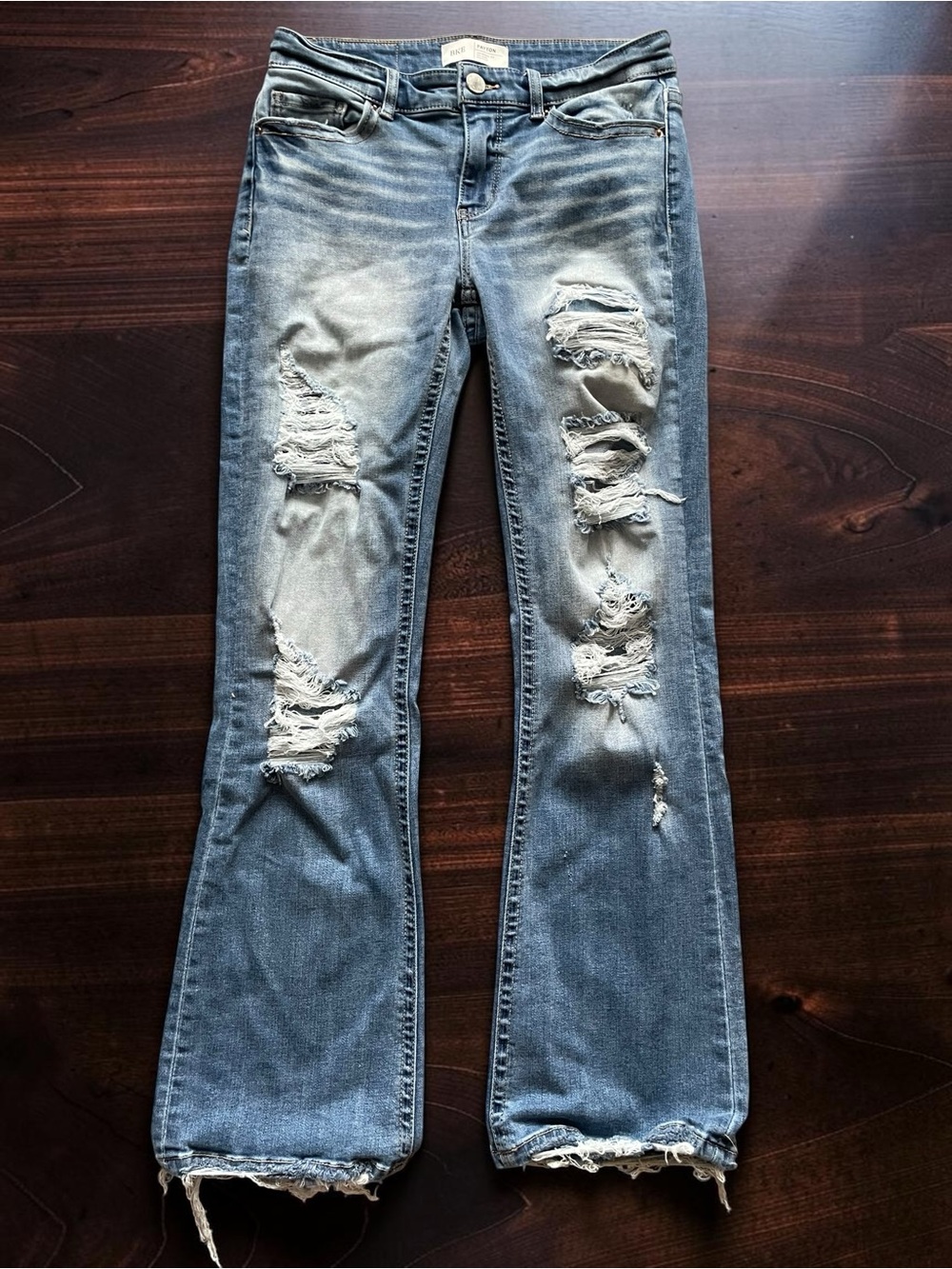 BKE Women’s Payton Distressed Midrise Boot Cut Jeans Size 26